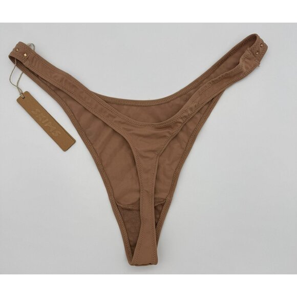 SKIMS Kim Kardashian Sparkle Thong Swarovski Crystal Sienna Brown Women's 2X - Picture 2 of 6